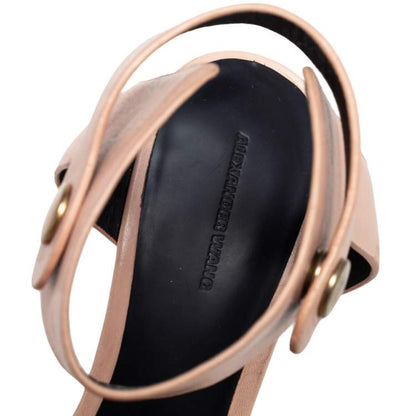Alexander Wang Beige Leather Ankle Cuff Sandals Size 40