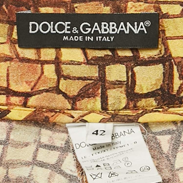 Dolce & Gabbana Multicolor Printed Crepe Trousers – Size M