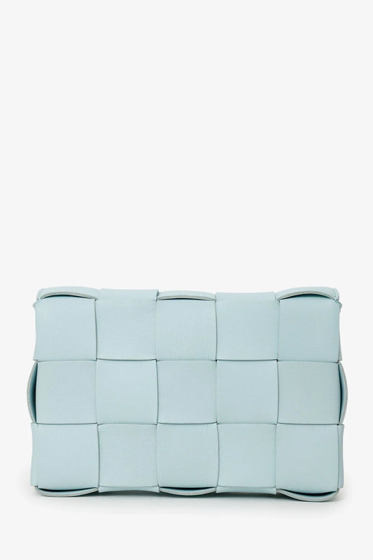 Bottega Veneta Light Blue Intrecciato Leather Cassette Crossbody Bag