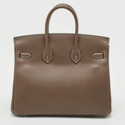 Hermès Birkin 25 Etoupe Tadelakt Leather Bag