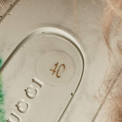 Gucci White Fur Leather Sneakers Size 40