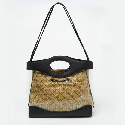 Chanel Black Leather & PVC 31 Shopping Bag