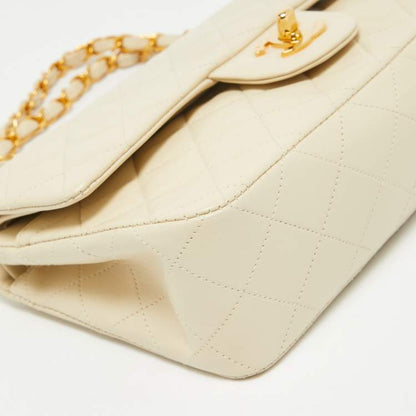Chanel Small Classic Double Flap Bag in Cream Quilted Leather