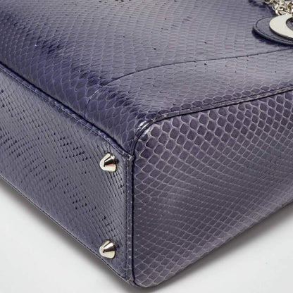 Lady Dior Large Python Bag Navy