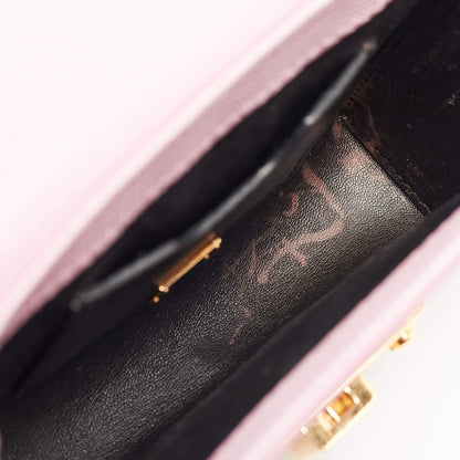 Dolce & Gabbana Lucia Medium Pink Lizard Embossed Leather Crossbody Bags