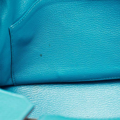 Hermes Blue Izmir Clemence Leather Birkin 30 Bag