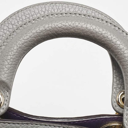 Dior Mini Diorissimo Tote in Grey Leather