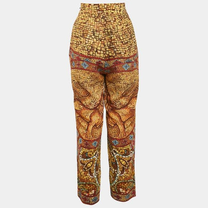 Dolce & Gabbana Multicolor Printed Crepe Trousers – Size M