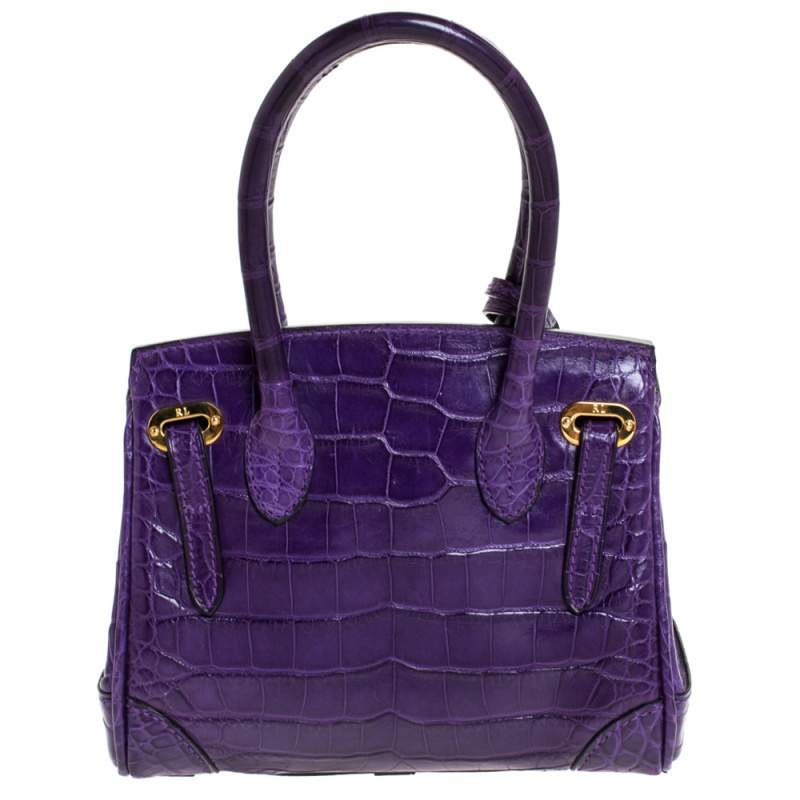 Ralph Lauren Purple Alligator Mini Ricky Tote
