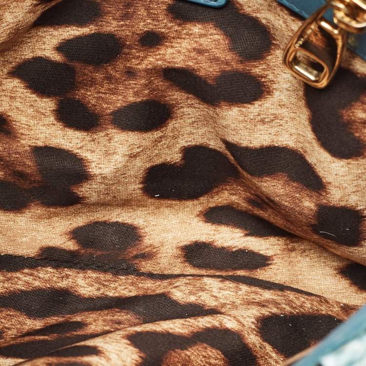 Dolce & Gabbana Blue Raffia Leather Bag