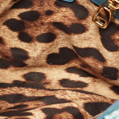 Dolce & Gabbana Blue Raffia Leather Bag