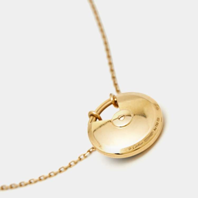 Cartier Amulette De Cartier Lapis Lazuli Diamond 18k Yellow Gold Necklace