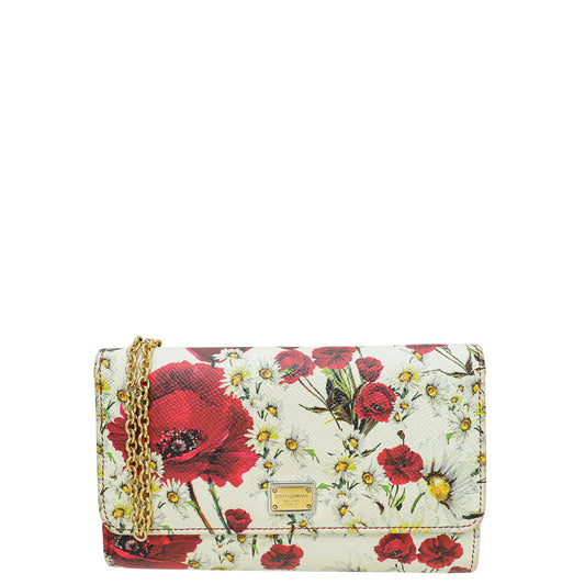 Dolce & Gabbana Multicolor Floral Print Trifold Wallet