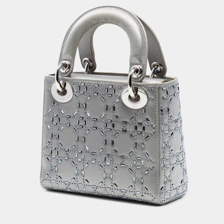 Mini Satin Cannage Strass Crystal Embellished Lady Dior