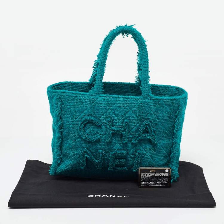 Chanel Medium Shopper Tote in Green Tweed