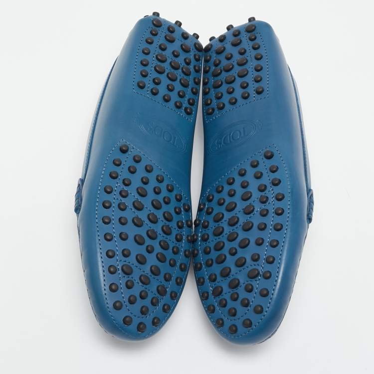 Tod’s Blue Leather Gommino Slip-On Loafers - Size 36