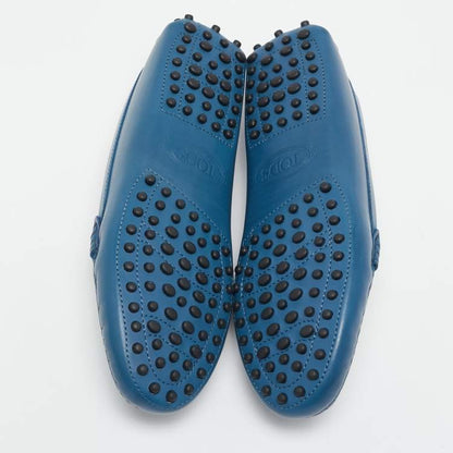 Tod’s Blue Leather Gommino Slip-On Loafers - Size 36