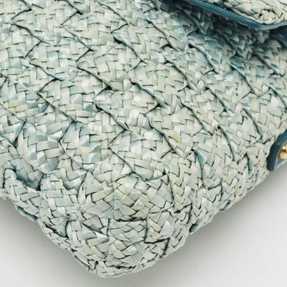 Dolce & Gabbana Blue Raffia Leather Bag