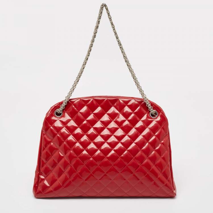 Chanel Red Patent Leather Large Just Mademoiselle Bag