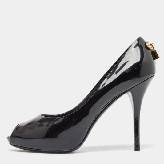 Louis Vuitton Black Patent Leather Lock It Pumps Size 39.5