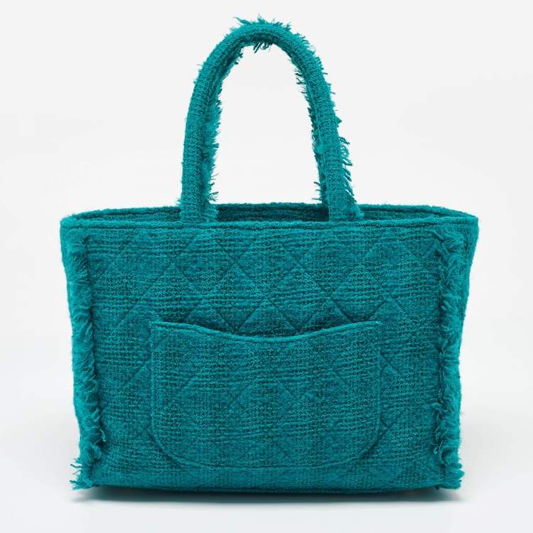 Chanel Medium Shopper Tote in Green Tweed