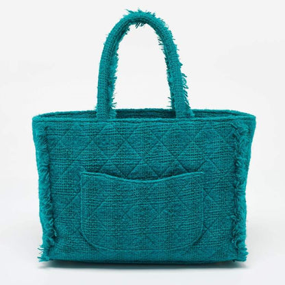 Chanel Medium Shopper Tote in Green Tweed