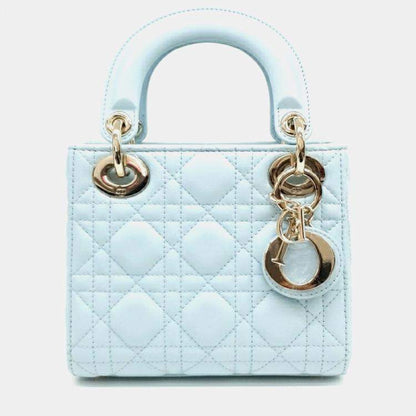 Christian Dior Light Blue Cannage Lady Mini Bag