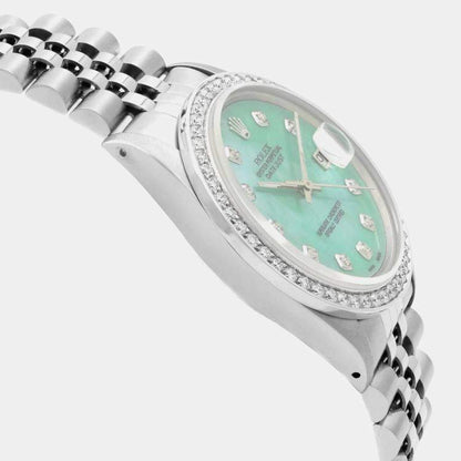 Rolex Datejust 16014 Teal Stainless Steel 45mm