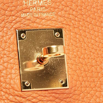 Hermès Orange Taurillon Clemence Leather Gold Finish Kelly Retourne 35 Bag