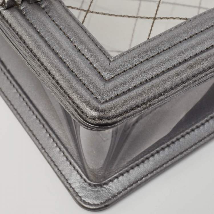 Chanel Grey/Clear Quilted PVC & Leather Small