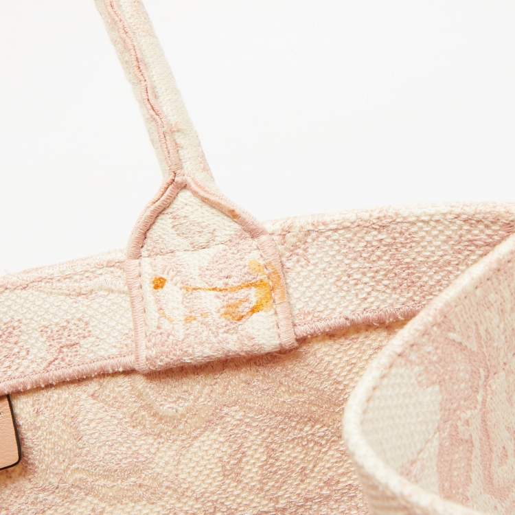 Dior Pink Embroidered Canvas Small Dioriviera Book Tote – Medium