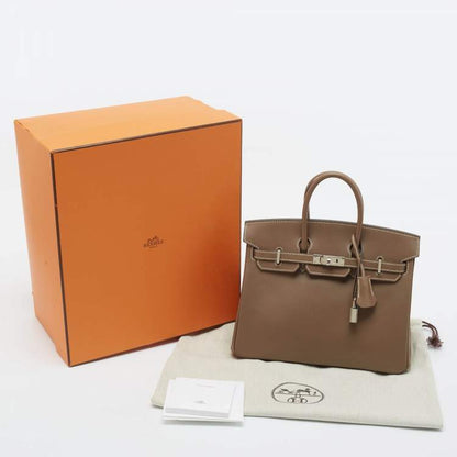 Hermès Birkin 25 Etoupe Tadelakt Leather Bag