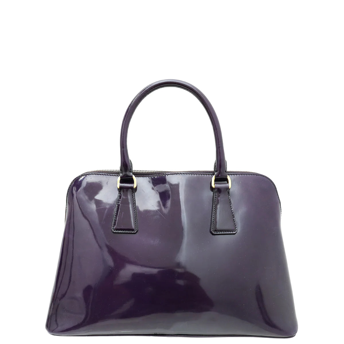 Prada Purple Vernice Leather Promenade Bag