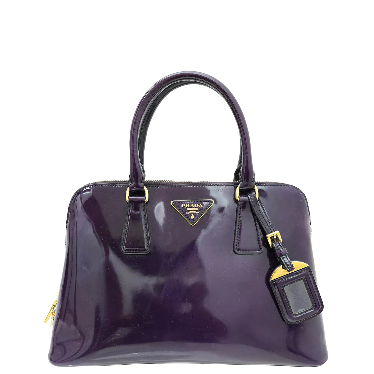 Prada Purple Vernice Leather Promenade Bag