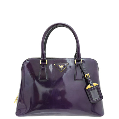 Prada Purple Vernice Leather Promenade Bag