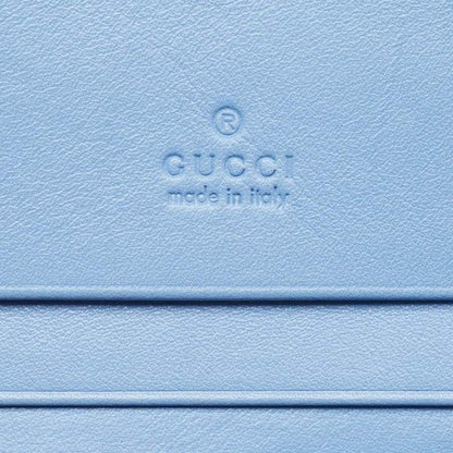 Gucci Blue Matelassé Leather GG Marmont Card Case
