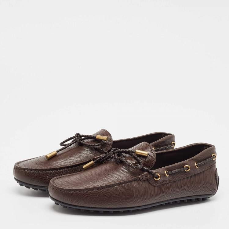 Tod’s Brown Leather Lace-Up Driving Loafers - Size 39.5