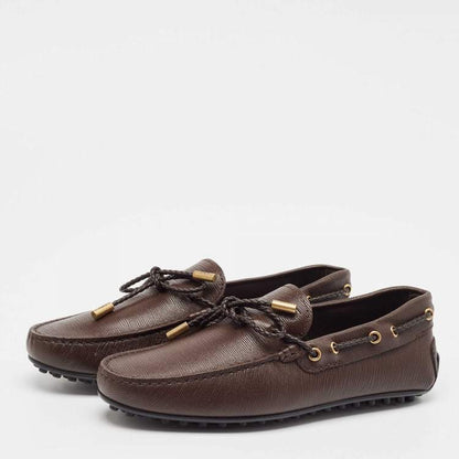 Tod’s Brown Leather Lace-Up Driving Loafers - Size 39.5