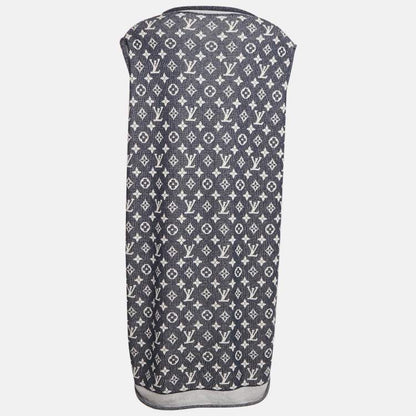 Louis Vuitton Blue Logo Jacquard Knit Sleeveless Dress – Size XL