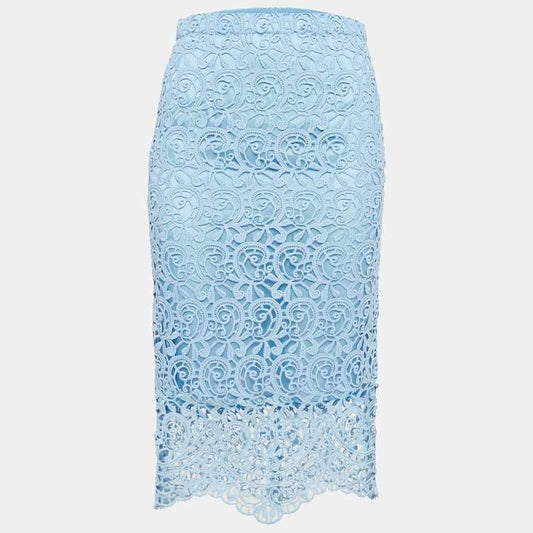 Burberry Pale Blue Lace Pencil Skirt – Size S – Brand New
