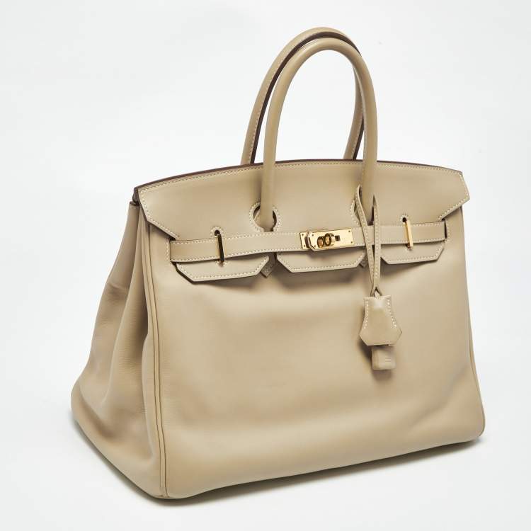 Hermès Birkin 35 Beige Swift Leather Bag