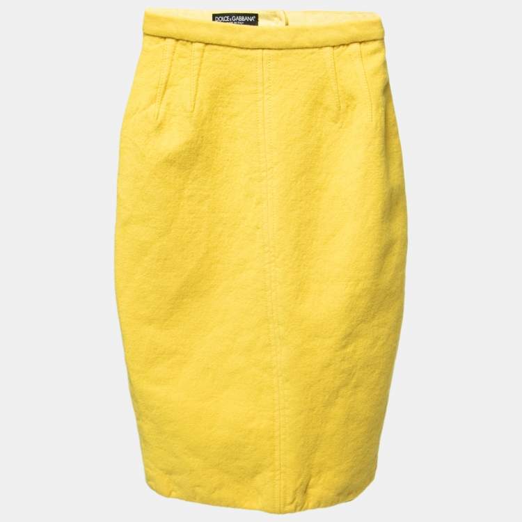 Dolce & Gabbana Yellow Wool Pencil Skirt – Size S
