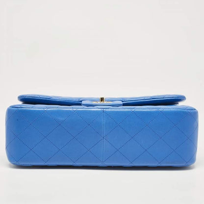 Chanel Blue Quilted Leather Jumbo Classic Double Flap Bag