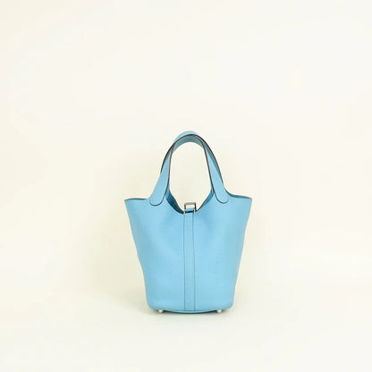Hermes Bleu Du Nord Picotin Lock 18 Bag