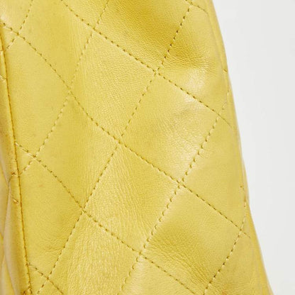 Chanel Yellow Quilted Lambskin Maxi Classic Single Flap Bag – Fair Condition