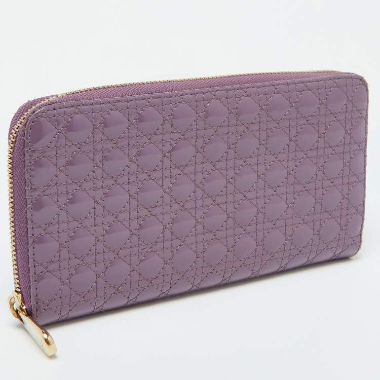 Dior Purple Lady Dior Zip Wallet