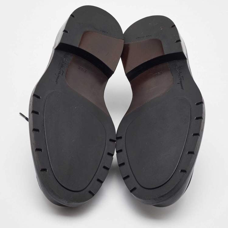 Salvatore Ferragamo Black Leather Derby Shoes – Men’s Size 41.5 - Brand New