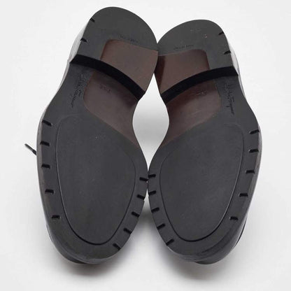 Salvatore Ferragamo Black Leather Derby Shoes – Men’s Size 41.5 - Brand New