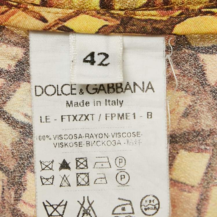 Dolce & Gabbana Multicolor Printed Crepe Trousers – Size M