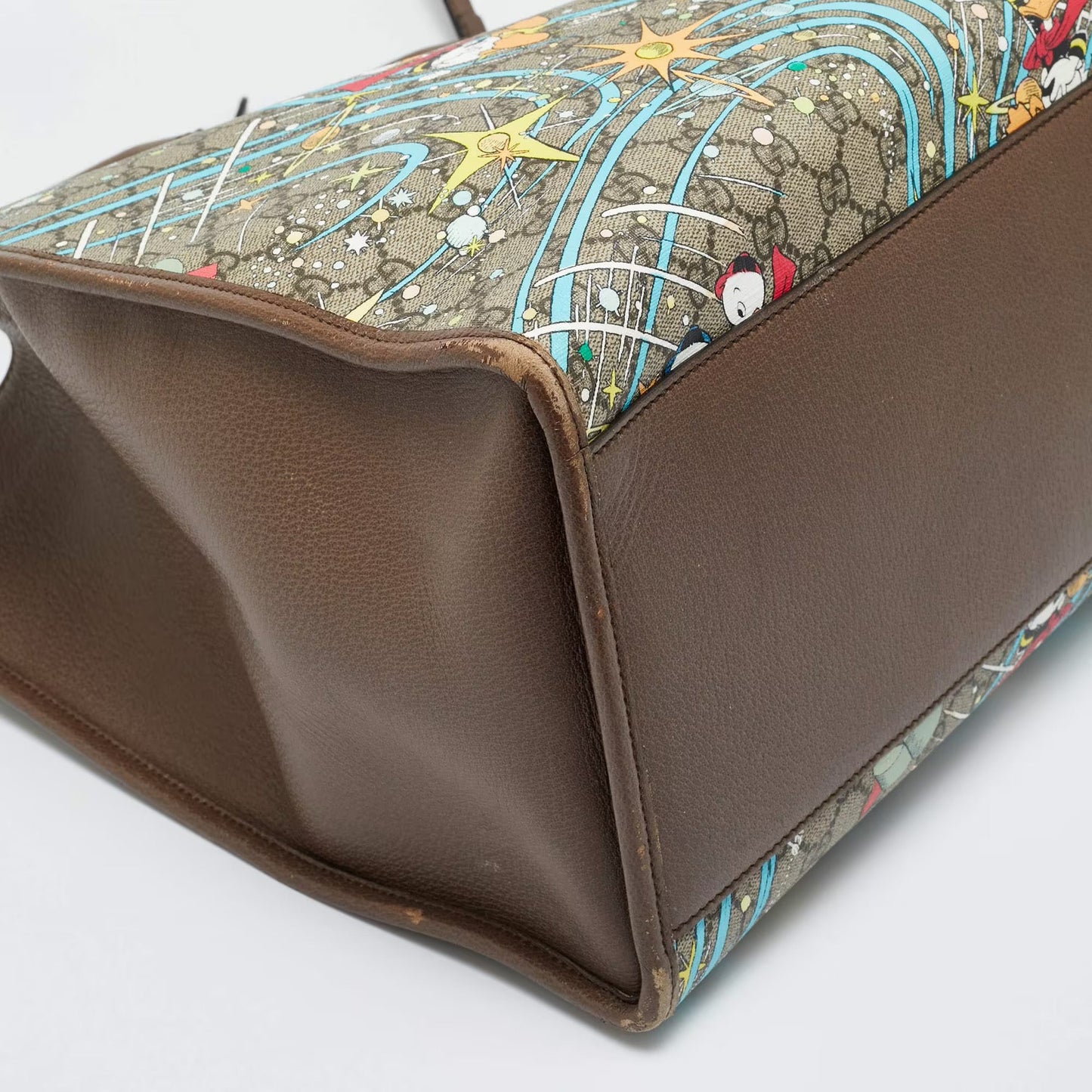 Gucci x Disney Multicolor Donald Duck GG Supreme Canvas and Leather Interlocking G Shopping Tote